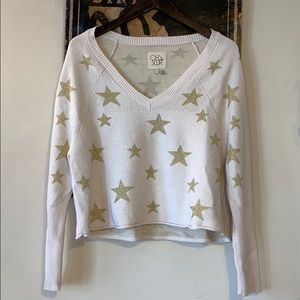 CHASER Star Intarsia Long Sleeve Raglan Pullover